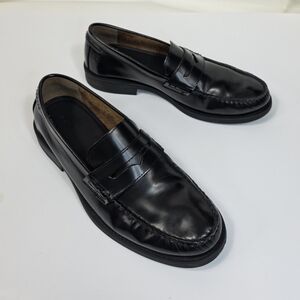 MNG Mango Men’s Black Leather Penny Loafers Shoes Size 11.5